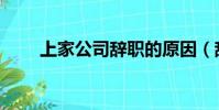 上家公司辭職的原因(辭職的原因)