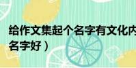 給作文集起個名字有文化內涵(作文集取什么名字好)