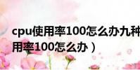 cpu使用率100怎么辦九種處理方法(cpu使用率100怎么辦)