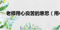 老師用心良苦的意思(用心良苦的意思)
