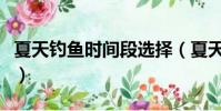 夏天釣魚時間段選擇(夏天釣魚什么時間最好)