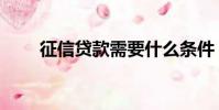 征信貸款需要什么條件(征信貸款)