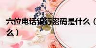 六位電話銀行密碼是什么(電話銀行密碼是什么)