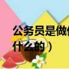 公務員是做什么的 工資高不高（公務員是做什么的）