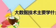 大數據技術主要學什么(大數)