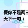 愛你不是兩三天下一句是什么（愛你不是兩三天下一句）