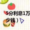 5分利息1萬一個月多少錢（五分利息一萬多少錢）
