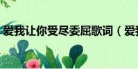 愛我讓你受盡委屈歌詞(愛我讓你受盡委屈)