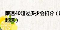 限速40超過多少會扣分(新規限速40多少算超速)