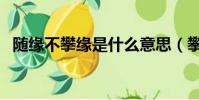 隨緣不攀緣是什么意思(攀緣是什么意思)