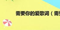 需要你的愛歌詞(需要你的愛)