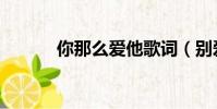 你那么愛他歌詞(別愛我歌詞)