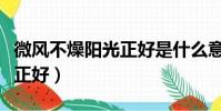微風不燥陽光正好是什么意思(微風不燥陽光正好)