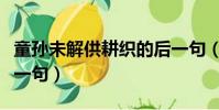 童孫未解供耕織的后一句(童孫未解供耕織下一句)