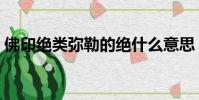 佛印絕類彌勒的絕什么意思(佛印絕類彌勒)