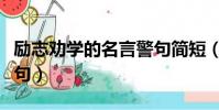 勵志勸學的名言警句簡短(勵志勸學的名言警句)