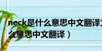 neck是什么意思中文翻譯文翻譯(neck是什么意思中文翻譯)