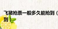 飛豬搶票一般多久能搶到(搶票一般多久能搶到)