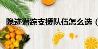 隱跡潛蹤支援隊伍怎么選(支援隱匿洞穴)