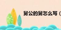 舅公的舅怎么寫(舅公)