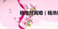 楊浩然離婚(楊浩然是誰)