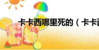 卡卡西哪里死的(卡卡西怎么死的)