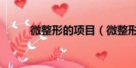 微整形的項目(微整形包括哪些)