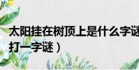 太陽掛在樹頂上是什么字謎(太陽掛在樹頂上打一字謎)