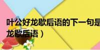 葉公好龍歇后語的下一句是什么意思(葉公好龍歇后語)