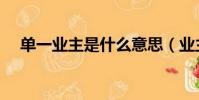 單一業主是什么意思(業主是什么意思)