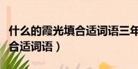 什么的霞光填合適詞語三年級(什么的霞光填合適詞語)