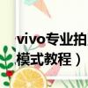 vivo專業拍照模式功能介紹（vivo專業拍照模式教程）