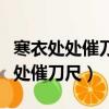 寒衣處處催刀尺的催刀尺是什么意思（寒衣處處催刀尺）