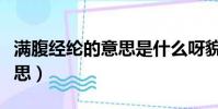 滿腹經綸的意思是什么呀貌似(滿腹經綸的意思)