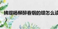 拂堤楊柳醉春煙的堤怎么讀(拂堤楊柳醉春煙)