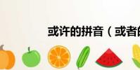 或許的拼音(或者的拼音)