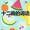 十二畫的詞語全部顯示出來（十二畫的詞語）