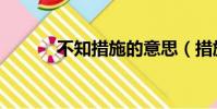 不知措施的意思(措施的意思)