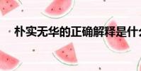 樸實無華的正確解釋是什么(樸實無華)