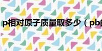 p相對原子質量取多少(pb的相對原子質量)