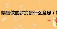 蝙蝠俠的羅賓是什么意思(蝙蝠俠羅賓是誰)