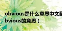 obvious是什么意思中文翻譯是什么意思(obvious的意思)