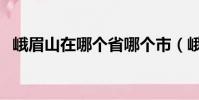 峨眉山在哪個省哪個市(峨眉山在哪個省)