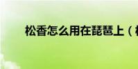 松香怎么用在琵琶上(松香怎么用)
