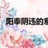 陽奉陰違的意思和拼音（陽奉陰違的意思）