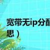 寬帶無ip分配是什么意思（無ip分配是什么意思）
