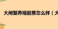 大閘蟹養殖前景怎么樣(大閘蟹養殖條件)