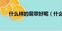 什么樣的翡翠好呢(什么樣的翡翠好)