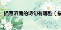 描寫濟南的詩句有哪些(描寫濟南的詩句)