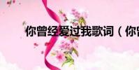 你曾經愛過我歌詞(你曾經愛過我)